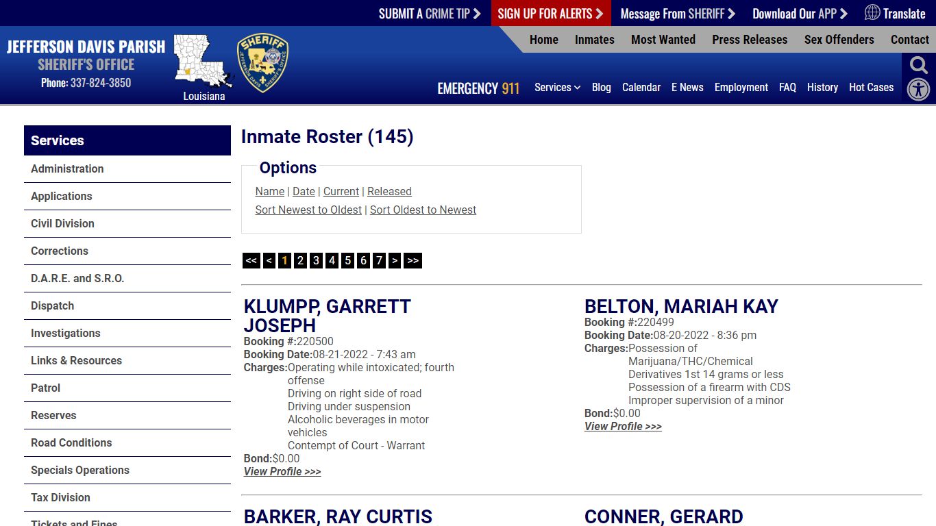 Inmate Roster - Jefferson Davis Parish Sheriff's Office